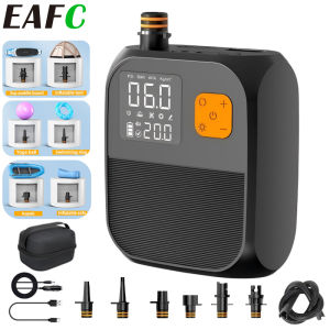 EAFC Portable 25PSI Electric Paddleboard Pump Rechargeable SUP Pump Dual Stage Inflation Portable Electric Pump For Kayaks SUP