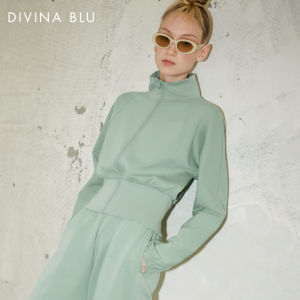 DIVINA BLU | Sporty & Fitness Standing Collar Waist-cinched Jacket