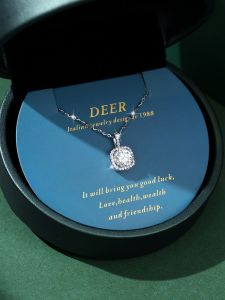 Deer Princess 999 Pure Silver Diamond Moissanite Necklace Womens Fashion Jewelry New Year Gift Korean Style Silver Pendant