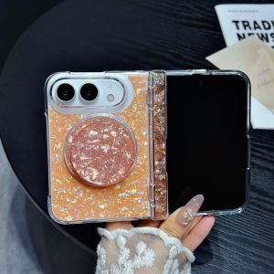 szhaiyu | Dreamy Shell Pattern Magnetic Phone Case For iPhone Duo Wireless Charge With Hinge Attraction Bracket Slim Hard PC Cover Funda