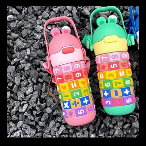 Botol Minum Matematika Anak Unik Lucu 430 ML Botol Stainless Steel Belajar Hitung Angka Tahan Panas dan Dingin Botol Sekolah TK SD