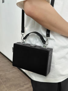 Fashionable Mens Single Shoulder Bag Hard Shell Box Crossbody Bag Sport Style Casual Leisure Youth 8 Inch Laptop Capacity