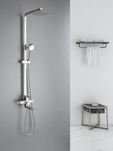XTEN Shower Set For Bathroom 3 in 1 304 Stainless Steel Hot and Cold Shower Set With Faucet Shower Head With Hose Set