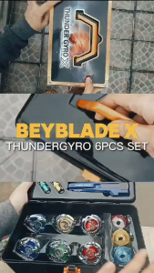 8 Pcs Beyblade X Thunder BX Gyro X Set Launcher Battle Game Burst Gyro With Suitcase Gift Case
