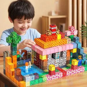 500PCS Upgrades Magnetic Building Blocks World Cube Magnets World Kids DIY Model Kids Dry The Best Montessori Sensory Toys Gifts