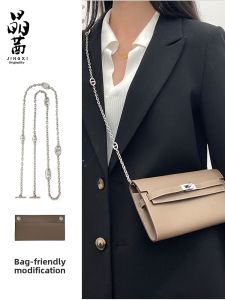 JINGQIAN | Pig Nose Chain Leather Lining WOC Convertible Clutch With Removable Strap