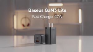 Củ sạc nhanh đa năng Baseus GaN3 Lite Fast Charger 67W 2 cổng type C chống quá tải nhiệt cho laptop điện thoại