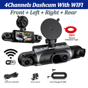 3/4 Channel 360° Dash Cam Black Box for Car Video Recorder DVR Camera FHD 1080P Night Vision Front Rear cam 24H Parking Monitor