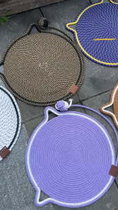 Cat Scratching Mat Cottonrope Anti-Scratch Pad Pet Rattan Wovensleeping Mat Cat Scratching Board Floor Catscratching Mat Carpet Dog Bed