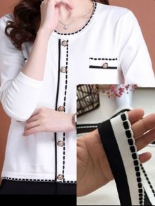 Áo Len Dệt Kim Mỏng Kiểu Dáng Nhỏ Viền Trang Trí Cổ Áo Tay Áo Viền Viền Vật Liệu Tự Làm Phụ Kiện Trang Trí