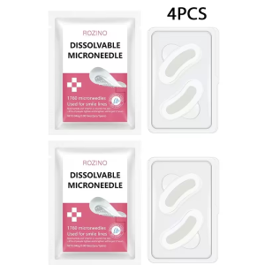 4Pcs/8Pcs Soluble Microneedle Patches Deeply Moisturizing Suitable for the Face Forehead Smile Lines and Eyes Making the Skin Smoother More Delicate and Brighter Skin Care Microneedle Patches Needle Length Less Than 0.25mm