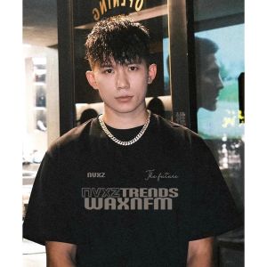 เสื้อยืดแขนสั้นคอกลมทรงหลวมสำหรับผู้ชาย ผ้าฝ้ายแท้ ระบายอากาศได้ดี ทรงหลวม สวมใส่สบาย เสื้อยืดผู้ชาย