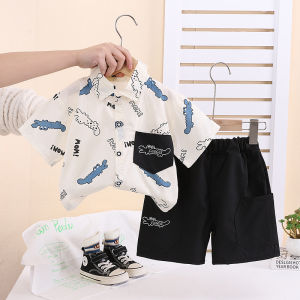 Baju setelan anak laki laki Kualitas Tinggi Gaya Korea setelan kemeja anak laki cowok Kartun baju kaos balita