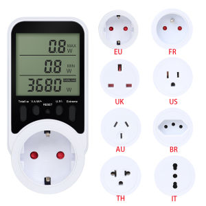 Digital Voltage Consumption Power Meter Watt AC Electricity Analyzer Monitor Energy Meter Monitors Outlet Electricity Socket