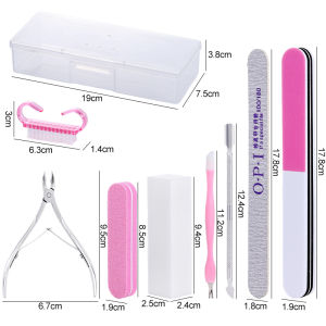 Bộ Dụng Cụ Làm Móng Chuyên Nghiệp 9 Món - Bao Gồm Dũa Miếng Bọt Biển Cọ Kéo Cắt Móng Kìm Cắt Da Thừa & Dụng Cụ Đẩy Da Thừa Bộ Dụng Cụ Chăm Sóc Móng