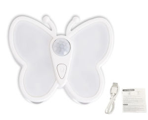 Đèn Ngủ LED Hình Con Bướm Có Cảm Biến Chuyển Động Nhiệt Độ Màu Kép & Độ Sáng Có Thể Điều Chỉnh Đèn Mới Lạ Có Thể Sạc Lại Bằng USB