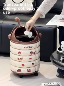 Elegant Moveable Covered Trash Can