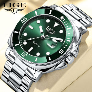 LIGE News Luxury Men Watch Business Fashion Quartz Watches 30M Waterproof Luminous Stainless Watches For Men + Box