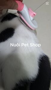Lược chảy lông chó mèo có nút bấm lược massage chó mèo lược bấm oval - Nuôi Pet Shop