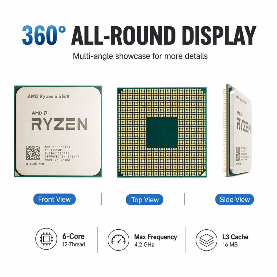 AMD | R5 5500 AMD Ryzen 5 5500 7NM CPU Processor 6‑Core 12‑Thread