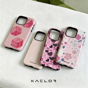 Potdemiel | Pink Heart Floral Double Layer Hard Shell for iPhone 17 16 15 14 Plus 13 Pro Max Anti-Drop Shockproof PC Case