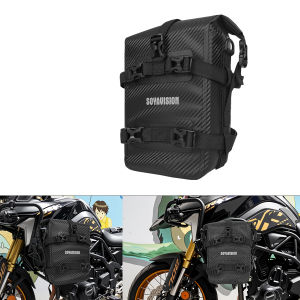 Black Universal Motorcycle Riding Waterproof Side Pocket Large Capacity Bumper Storage Bag Motorcycle Hanging Bag Tail Bag