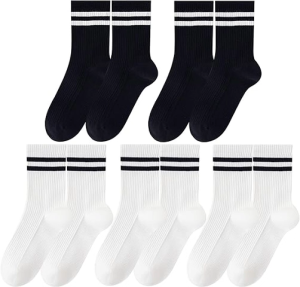 Kids Boy/Girl School Cushioned Sock Thick Cotton Quarter Athletic black white Sock Sports Running Socks free size Adult