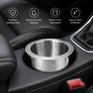 Silver curled/straight edge 3.5cm RV modified stainless steel cup suitable for: cars RVs ships etc