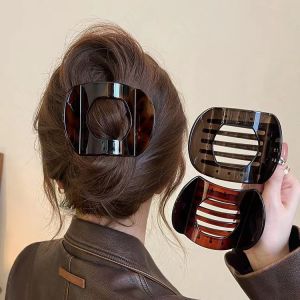 Korean Acrylic Bright Color Retro Style Arc Shape Hair Claw Clips Hairpstyle Women Accessories