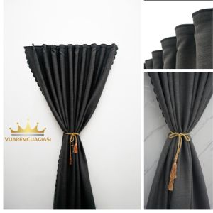 Rèm cửa dán tường vải Nhật xám đậm dành trang cửa sổ trang trí decor cửa phòng ngủphòng khách JP03