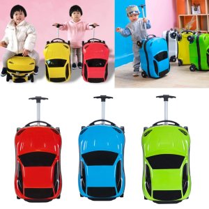 Children Carry-on Rolling Luggage Suitcase Car Trolley Case 3D Universal Wheels Large Capacity Kids Boarding Travel Case