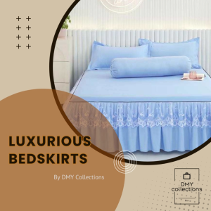 3pc  Bedskirt or Bedsheet Set:  Bed skirt or Fitted Bed sheet + 2PCs Pillowcase Skin-friendly lace double layer
