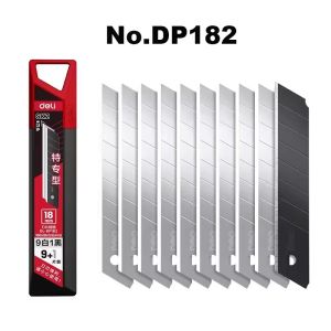 deli | Deli 10/50/100pcs 18mm SK4 Metal Blades High Hardness Utility Knife Refills Fit Home School Art Craft Paper Box Cutting Tools