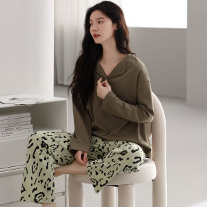 MiiOW | Cat Person Pure Cotton Sleepwear Set For Women 2025 Autumn Long Sleeve Long Pants Soft Skin-friendly Breathable Home Clothes