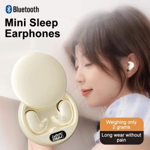 TWS Wireless Headsets Bluetooth 5.3 Earphones Sleeping Earbuds Mini Invisible Stereo Headphones Hidden Noise Reduction for Universal Mobile Phones