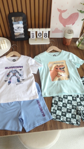[Bộ BT thun cộc tay 06 311] Bộ bé trai mùa hè Bigfox Miss Meow size đại áo cộc tay thun cotton mặc nhà cho trẻ em nam 3-11 tuổi