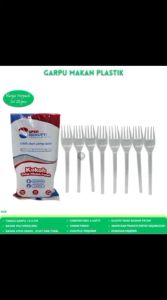 Garpu Makan Warna Bening (Buram) Set Garpu Fork (Isi 25 Pcs-WGB)