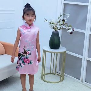 【READY STOCK】Chinese Style Little Children Kid Girl Baby CNY Cheongsam Dress Sleeveless 女童旗袍夏唐装中国风 Baju Kanak (C208)