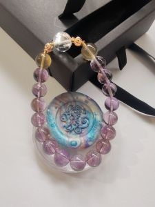 MHU-0044 紫水晶|黄水晶|白阿塞 Amethyst|Citrine|White Azeztulite 天然水晶 女款手链 孤品原创设计 crystal bracelet Handmade Gelang Tangan Perempuan