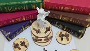 3-30PCS Pocket Cross Prayer Cross with Carved Heart Anxiety Stress Relief Wooden Holding Cross Religious Christian Easter Gifts