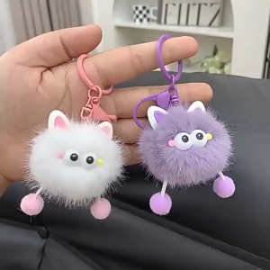 SUMMERTOP GT2118 Gantungan Bulu Boneka Strap Lucu Motif Cute Balls Phone Keychain Tas Kunci Lanyard