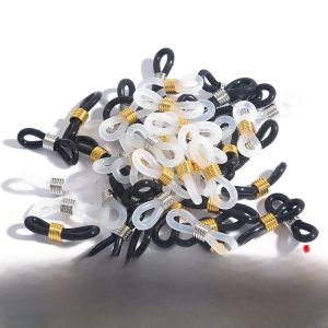 Handmade DIY Silicone Rubber Eyeglass Chains Anti-slip Metal Auxiliary Connectors 20 Pieces Fashion Jewelry Accessories