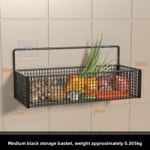 Wall-mounted Drill-free Kitchen Storage Basket