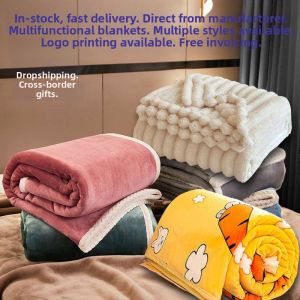 Thick Flannel Blanket Milk Rabbit Velvet