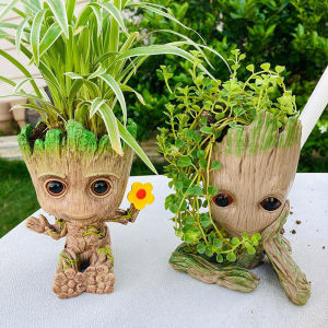 Groot กระถางดอกไม้ตกแต่งบ้านแจกันมัลติฟังก์ชั่ Groot ดอกไม้หม้อเครื่องประดับ Arrangement Action ตัวละคร Figurine ผู้ถือปากกา