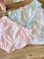 Embroidered Milk Silk Lotus Leaf Princess Student mid Waist Triangle Cute Ladies Underwear Breathable Quick Dry Polyester Fiber. 