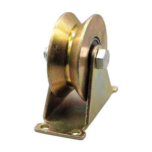 Reviln ล้อประตูเลื่อนเหล็ก ลูกรอกประตู ร่อง V / U ล้อกลิ้งประตูสไลด์ ทนทานพร้อมตัวยึด Groove Wheel