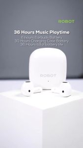 TWS ROBOT Airbuds T60 Wireless Earphone Airbuds Original Headset Bluetooth 5.3 Playtime 36jam IPX4 - Hijau