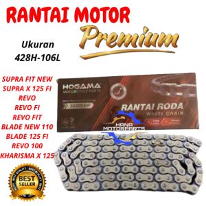 RANTAI RANTE RODA RANTAI MOTOR 428H - 106L SUPRA FIT NEW SUPRA X 125 FI 125 FI REVO 100 KHARISMA