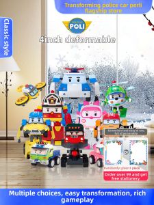 Robocar Poli | Transformable Police Car and Fire Truck Toy 4 Inches